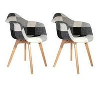 SILLA BUTACA PATC. GRIS-BLANCO