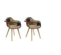 Lot de 2 fauteuils Patchwork Louisiane - Multicolore