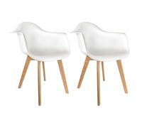 Lot de 2 Fauteuils Scandinave "Julda" 85cm Blanc
