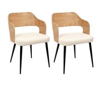 Lot de 2 Fauteuils Scandinaves "Loki" 76cm Blanc
