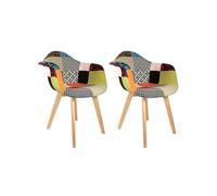 PATCHWORK - Lot de 2 Fauteuils Scandinaves Multicolore