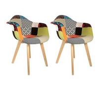 AltoBuy Patchwork - Lot de 2 Fauteuils Scandinaves Multicolore