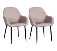 ALESSIA - Lot de 2 Fauteuils Velours Côtelé Rose -