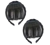 Lot de 2 faux cheveux naturels avec clip pour perruque synthétique
