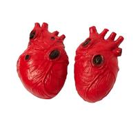 Lot de 2 Faux Cœurs Rouges 15cm Ensanglantés en Plastique Réaliste Décoration Halloween
