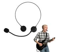 Lot de 2 faux écouteurs avec micro, accessoires de déguisement Rockstar pour homme et femme, accessoire de concert, Halloween, fête d'anniversaire - Noir