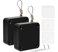 Lot de 2 ferme-portes automatiques noirs avec cordon de serrage, sans perçage, ouvre-porte
