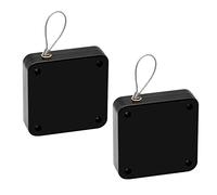 Lot de 2 ferme-portes automatiques noirs avec cordon de traction, 1000 mm de force de traction, ferme-porte multifonction sans perçage, ferme-porte pour le bureau à domicile