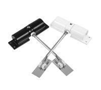 Lot de 2 ferme-portes automatiques réglables en alliage d'aluminium avec double ressort - Charnières de porte à fermeture automatique pour la maison et le bureau, design compact, finition noire et