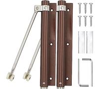 Lot de 2 ferme-portes invisibles - Charnières à ressort réglables automatiques en aluminium silencieux avec finition antique rouge - Parfait pour la sécurité et la commodité de la maison