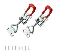 Lot de 2 fermetures à pression en acier inoxydable GH-4001 - Avec vis - Petite fermeture à levier réglable - Fermeture rapide pour caisses, armoires, tiroirs, fenêtres