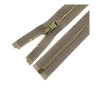 Lot de 2 fermetures éclair métalliques, n° 5, longueur 40-80 cm, idéales pour la couture, la confection de chaussures, vestes, sacs et vêtements faits maison.,80 cm