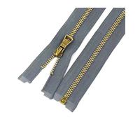 Lot de 2 fermetures éclair métalliques, n° 5, longueur 40-80 cm, idéales pour la couture, la confection de chaussures, vestes, sacs et vêtements faits maison.,60 cm