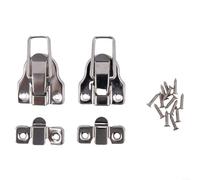 Lot de 2 fermoirs à loquet à bascule pour boîte en bois, coffre, coffre, valise, rangement (argenté)