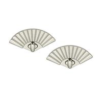 Lot de 2 fermoirs torsadés en forme d'éventail pour sacs à main, portefeuilles, loisirs créatifs - Argenté