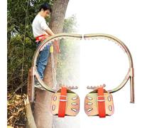Lot de 2 fers à grimper pour poteaux d'arbre, en acier au carbone, réglables, antidérapants, adaptés pour électriciens, cueillette de fruits et noix de coco, 25 à 60 cm