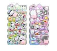 Lot de 2 feuilles d'autocollants 3D pour enfants, adorables autocollants animaux décoratifs, pour scrapbooking, coque de protection, ordinateur portable, travaux manuels, enfants, filles, cadeaux de