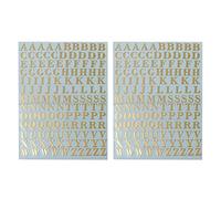 Lot de 2 feuilles d'autocollants numériques à paillettes en métal - 26 lettres de l'alphabet - Décoration A Z