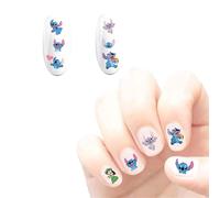 Lot de 2 feuilles d'autocollants pour ongles Stitch Kawaii mignons pour femmes et filles, cadeau (plus de 150 décalcomanies)