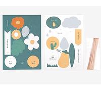 Lot de 2 feuilles de carton double face avec étiquettes pré-découpées Green Day 15x21cm.