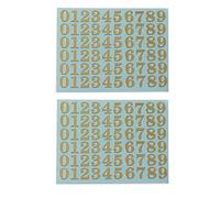 Lot de 2 feuilles de lettres autocollantes en métal et chiffre pailleté 26 lettres autocollantes pour meubles