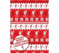 Lot de 2 feuilles de papier cadeau de Noël Liverpool FC pour cadeaux de football 2 feuilles et 2 étiquettes