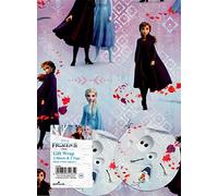 Lot de 2 feuilles de papier cadeau Disney La Reine des neiges 25530807 avec 2 étiquettes