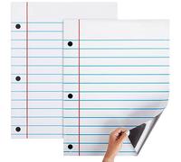 Lot de 2 feuilles de papier magnétique effaçable à sec pour tableau blanc de classe, grandes feuilles de papier ligné pour tableau d'affichage (43,2 x 55,9 cm)