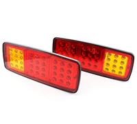 Lot de 2 feux arrière LED 12 V avec 3 fonctions - Design fin pour camion, tracteur, camping-car, caravane, autobus