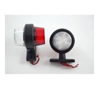 Lot de 2 feux de clignotant LED blancs et rouges - 24 V - Pour rétroviseur de camion, camping-car, châssis, benne basculante