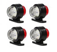 Lot de 2 Feux de Gabarit et d'Encombrement LED Rouge Blanc 12V 24V Feux de Position Latéraux Courts en Caoutchouc pour Camion Poids Lourds Caravane Camping-car Remorque