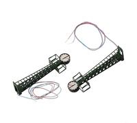 Lot de 2 feux de mât en treillis à l'échelle N pour maquette de train, lampes LED 3 V avec résistances pour systèmes de 12 V à 16 V, éclairage latéral réaliste en métal pour paysage ferroviaire et