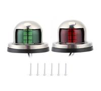 Lot de 2 feux de navigation à LED 12 V Rouge Vert en acier inoxydable pour bateau marin Yacht