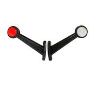 Lot de 2 Feux de Position Lateraux LED 12V 24V Rouge Blanc Coude Long 19cm Feux de Gabarit et d’Encombrement en Caoutchouc pour Remorque Camion Poids lourds Caravane Camping-car Agricole Dépanneuse