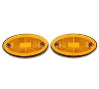 Lot de 2 feux de position ovales à LED 2 fonctions Jaune/orange