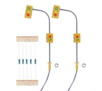 Lot de 2 feux de signalisation LED pour modélisme ferroviaire à l'échelle HO - H0 traversant les signaux piétons avec résistances - 3 V - Vert jaune rouge - Pour trains - Jauge OO