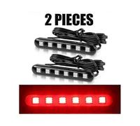 Lot de 2 feux stroboscopiques LED rouges pour moto, feux de freinage arrière, feux d'avertissement à