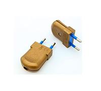 Lot de 2 fiches 2 pôles dorés couleur or 10 A 250 V - Fabriqué en Italie - Marque IMQ