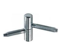 Lot de 2 fiches à visser, acier zingué, H.34 x l.10 mm