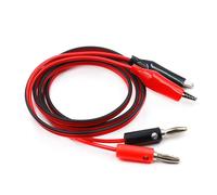 Lot de 2 fiches banane vers pinces crocodiles - Double extrémité - Câble de test universel - Multimètre - Fiche banane vers pince crocodile pour un test électronique efficace et une maintenance