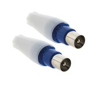Lot de 2 fiches TV mâles Ø9,5mm sortie droite - Zenitech