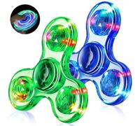 Lot de 2 Fidget Spinners for enfants, jouets sensoriels lumineux for adultes de 4 à 8 à 12 ans atteints d'autisme et de TDAH, jouets anti-anxiété, cadeaux for adolescents, cadeaux de fête dans le noir