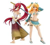 Lot de 2 figurines Anime Fairy Tail, Lucy Heartfilia/Erza Scarlet, 17 cm, en PVC, décoration de modèle, ornements, objets de collection, cadeau