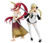 Lot de 2 figurines Anime Fairy Tail, Lucy Heartfilia/Erza Scarlet, 17 cm, en PVC, modèle de dessin animé, décoration, ornements de collection, cadeau