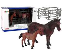 lot de 2 figurines Cheval avec poulain et stylo