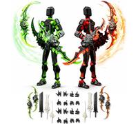 Lot de 2 figurines d'action T13 (montage terminé), impression 3D, multiarticulations, Lucky 13, figurine d'action factice en titane, 13 figurines d'action, décorations de bureau pour les amateurs de