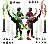 Lot de 2 figurines d'action T13 (montage terminé) - Multiarticulations imprimées en 3D - En titane - 13 figurines d'action - Lucky 13 - Figurine d'action factice - Décoration de bureau pour les