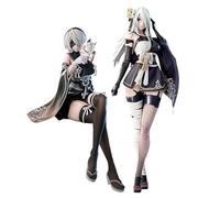 Lot de 2 figurines d'anime - 2B & 9S - Figurine d'action en PVC - Modèle de collection - Ornement de bureau pour les fans d'anime
