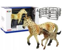 lot de 2 figurines de chevaux Knabstrupper Cheval avec poulain et stylo