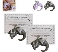 Lot de 2 figurines de dragon de soutien émotionnel, mini sculpture de poche faite à la main, figurine apaisante pour soulager l'anxiété, compagnon de collection confortable, cadeau de guérison pour le